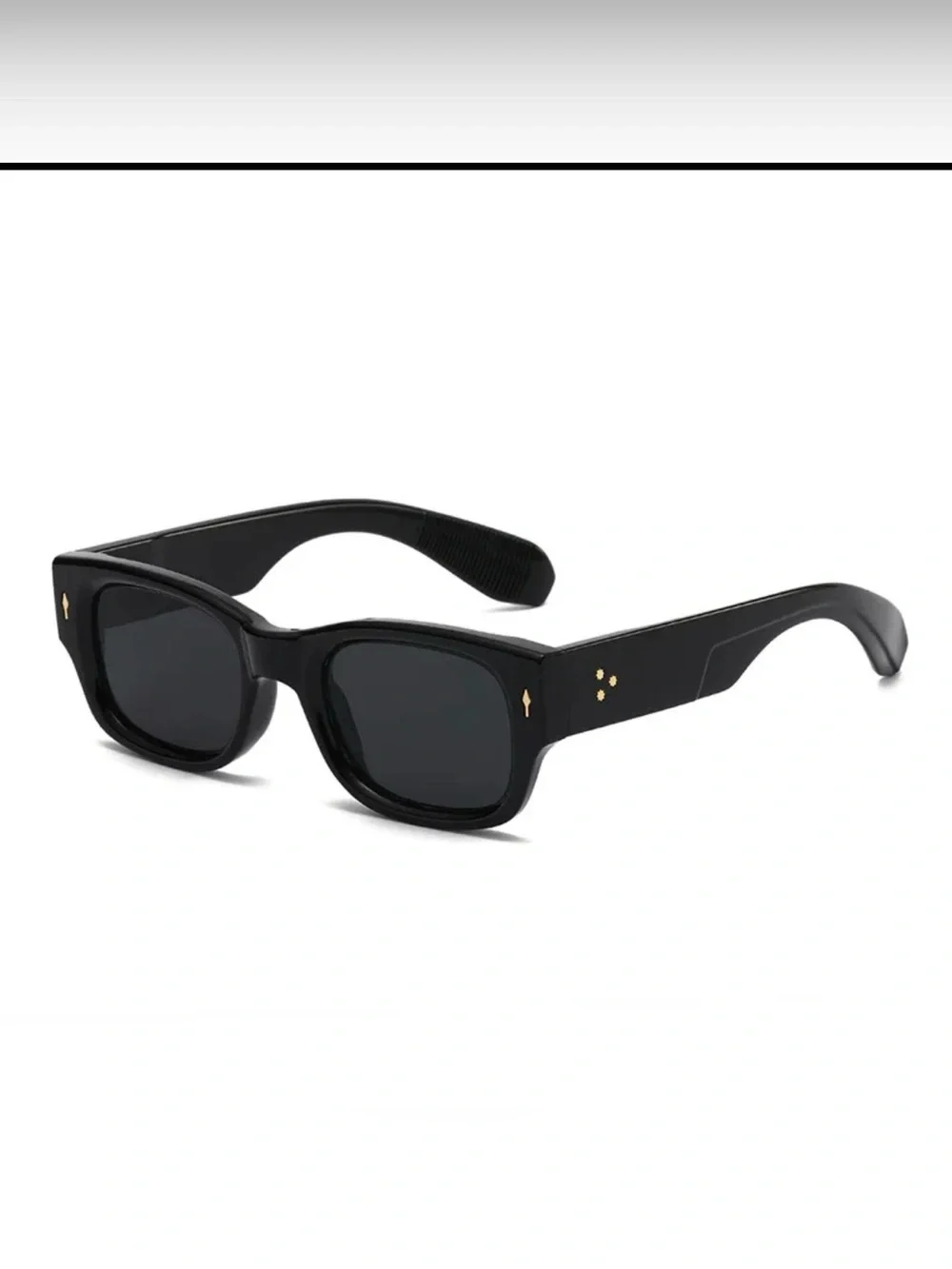 Men's Black Rectangular Fashion Sunglasses - Sleek Minimal Style